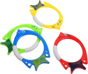 Garneck 4pcs Fish Shaped Diving Rings Underwater Training Tools for Swimming Pool Games and Skills Development Lightweight and Easy to Store