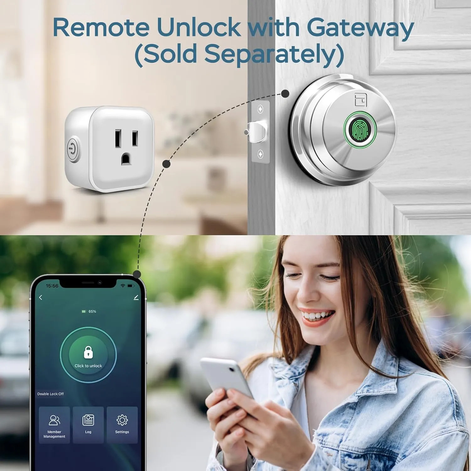 GeekTale Fingerprint Deadbolt with App, Smart Deadbolt Lock for Front Door, Keyless Entry Door Lock, Biometric Dead Bolt, Electronic Door Knob