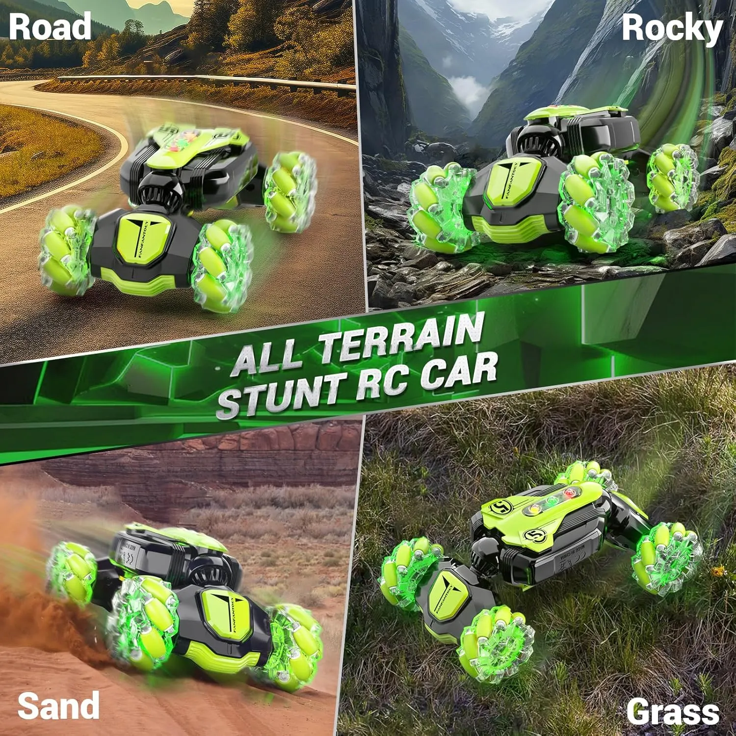 Gesture Sensing RC Stunt Car - Best Gifts for Boys 6-12 Year Old 360° Rotating 2.4Ghz 4WD Remote Control Transform Hand Controlled Carwith Light & Music, Birthday Presents for Kids Age 7 8 9 10 11 yr