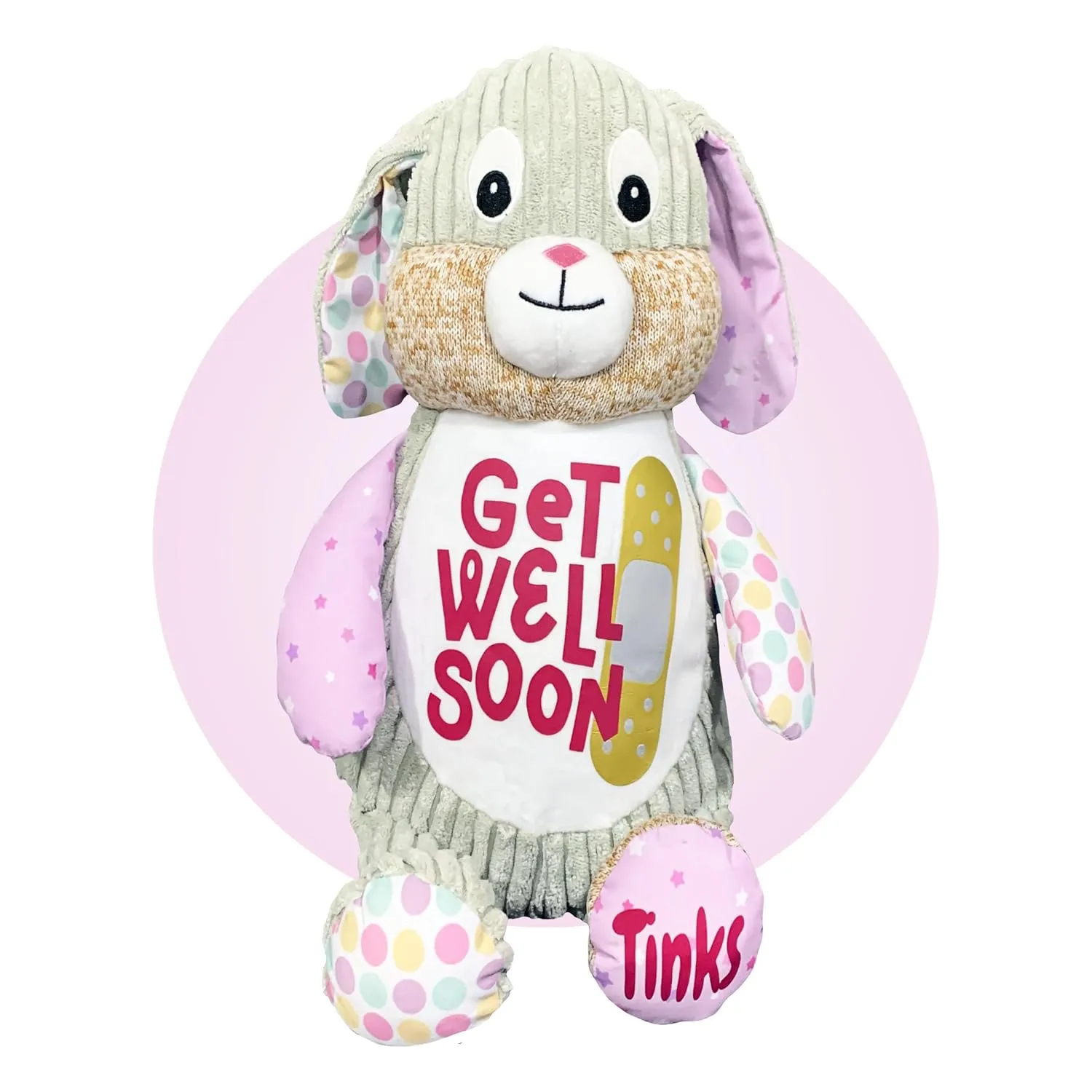 Get Well Soon Stuffed Bunny - Personalized - 17" Get Well Soon Stuffed Bunny Rabbit - Get Well Soon Care Package - Surgery Get Well Stuffed Animal - Your Choice of Color (Violet Bunny)