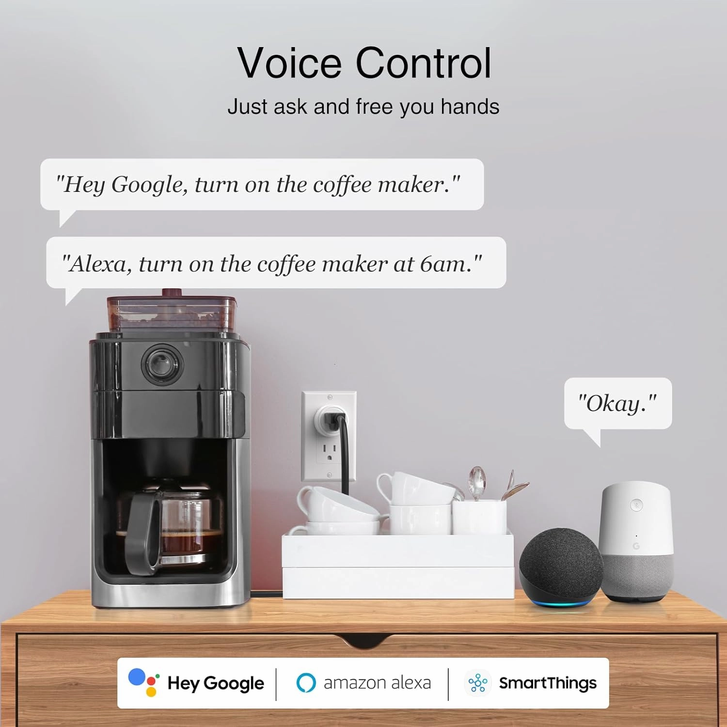 GHome Smart Plug,WiFi Smart Plugs Compatible with Alexa and Google Home,Smart WiFi Outlet with Remote Control and Timer Function,2.4GHz Wi-Fi Only,No Hub Required, ETL FCC Listed,White(2 Pack)