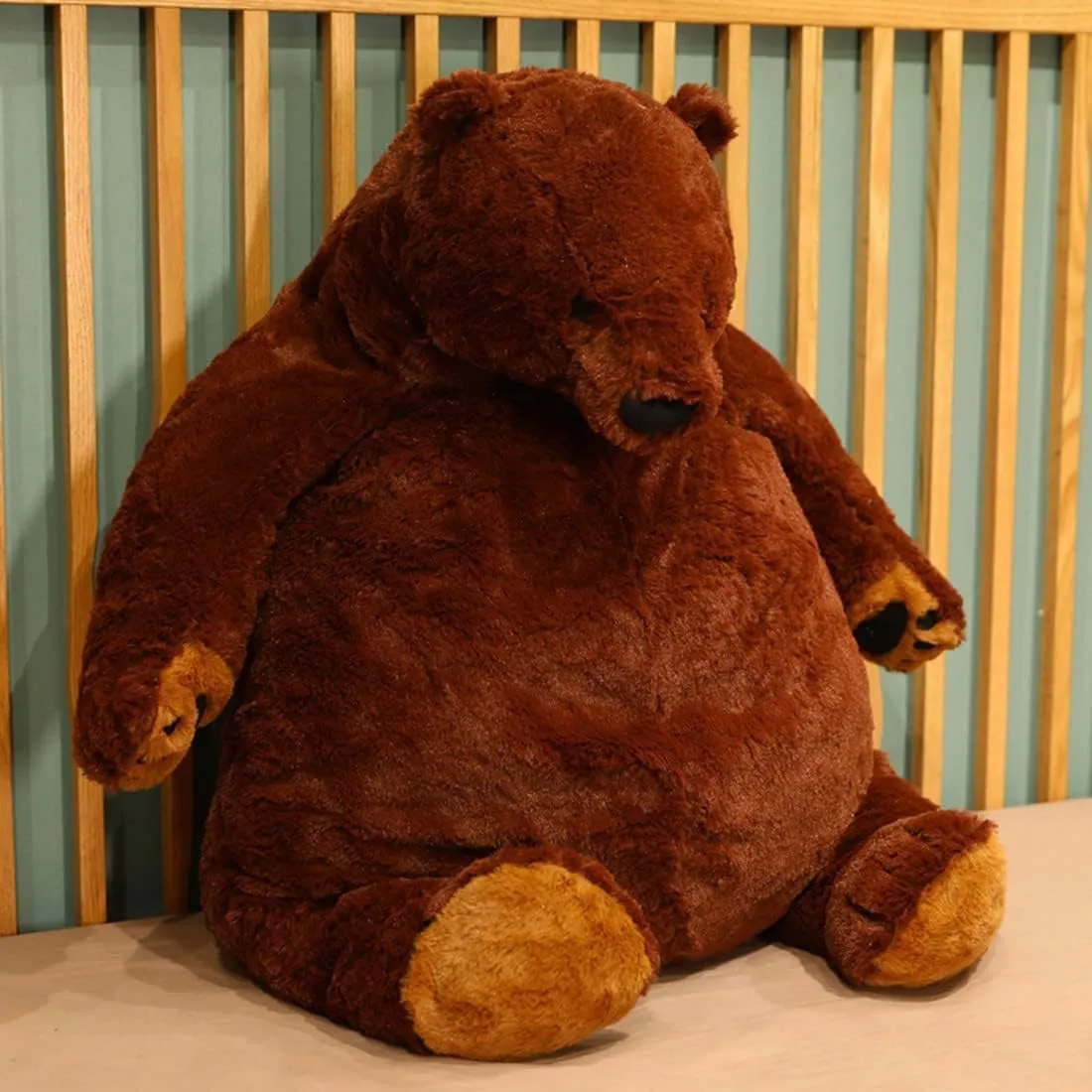 Giant Brown Bear Plush, 60cm Soft Stuffed Animal for Kids