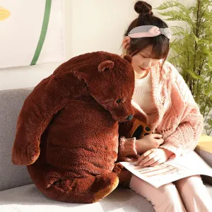 Giant Brown Bear Plush, 60cm Soft Stuffed Animal for Kids