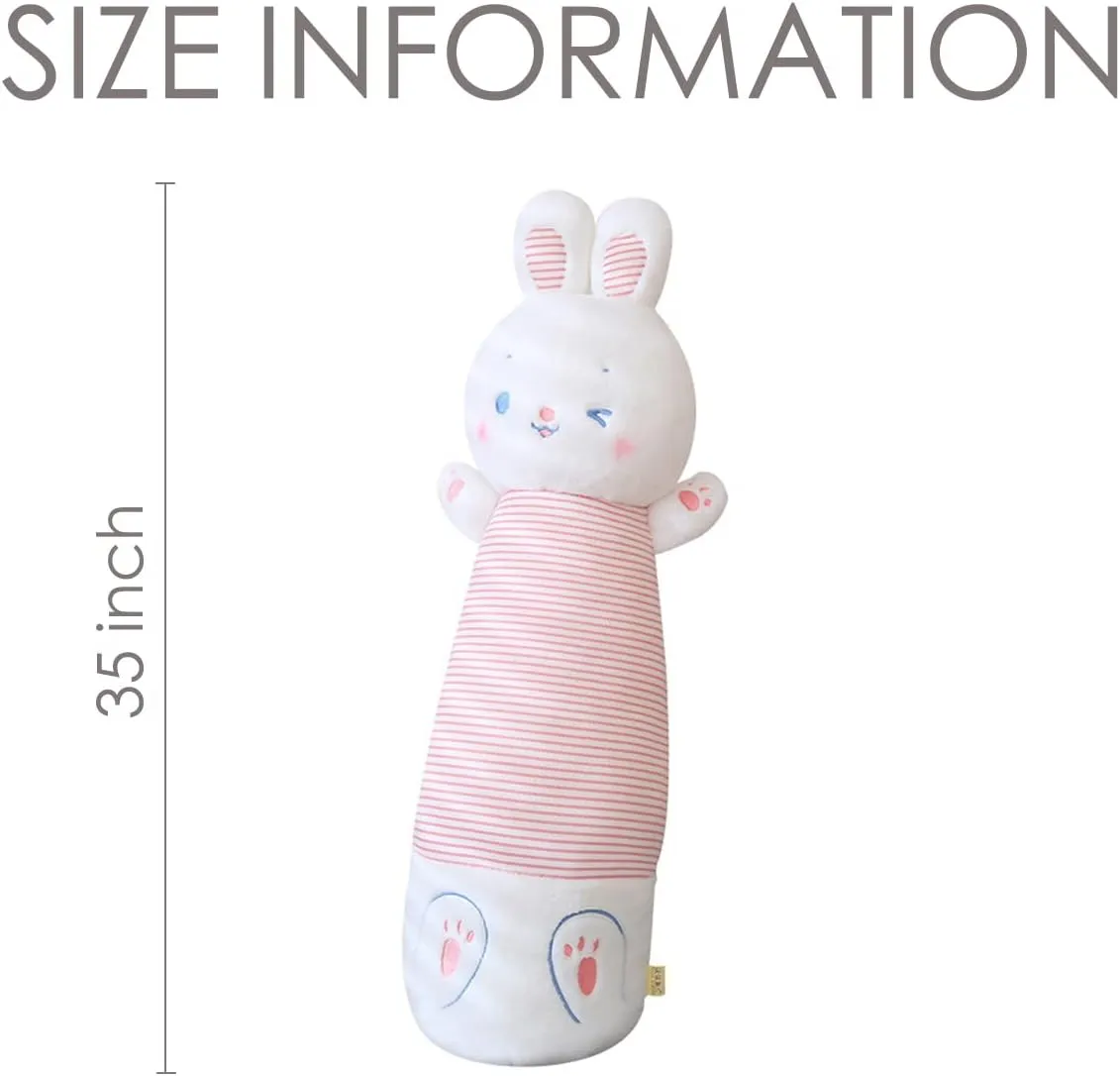 Giant Bunny Stuffed Animal Pillow:Novelty Cute Soft Rabbit Plush Doll Hugging Cuddle Bolster Sleeping Plushie Fuzzy Kawaii Toy Home Decor Birthday Valentine for Kids Girls Boys 31.5inch