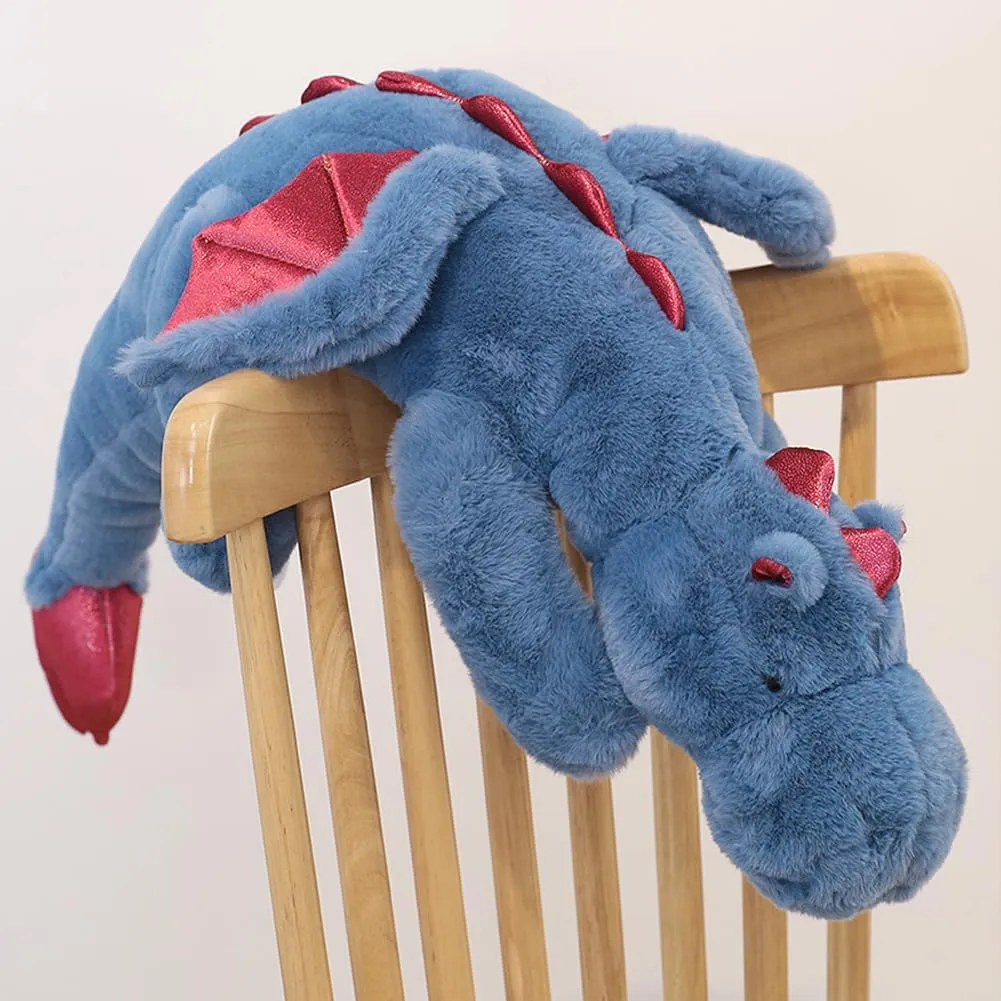 Giant Weighted Stuffed Animal 51.2" 7Lbs, Soft Dragon Plush Toy, Blue Stuffed Dragon Pillowfort for Kids and Adults(2025 Version Updated)