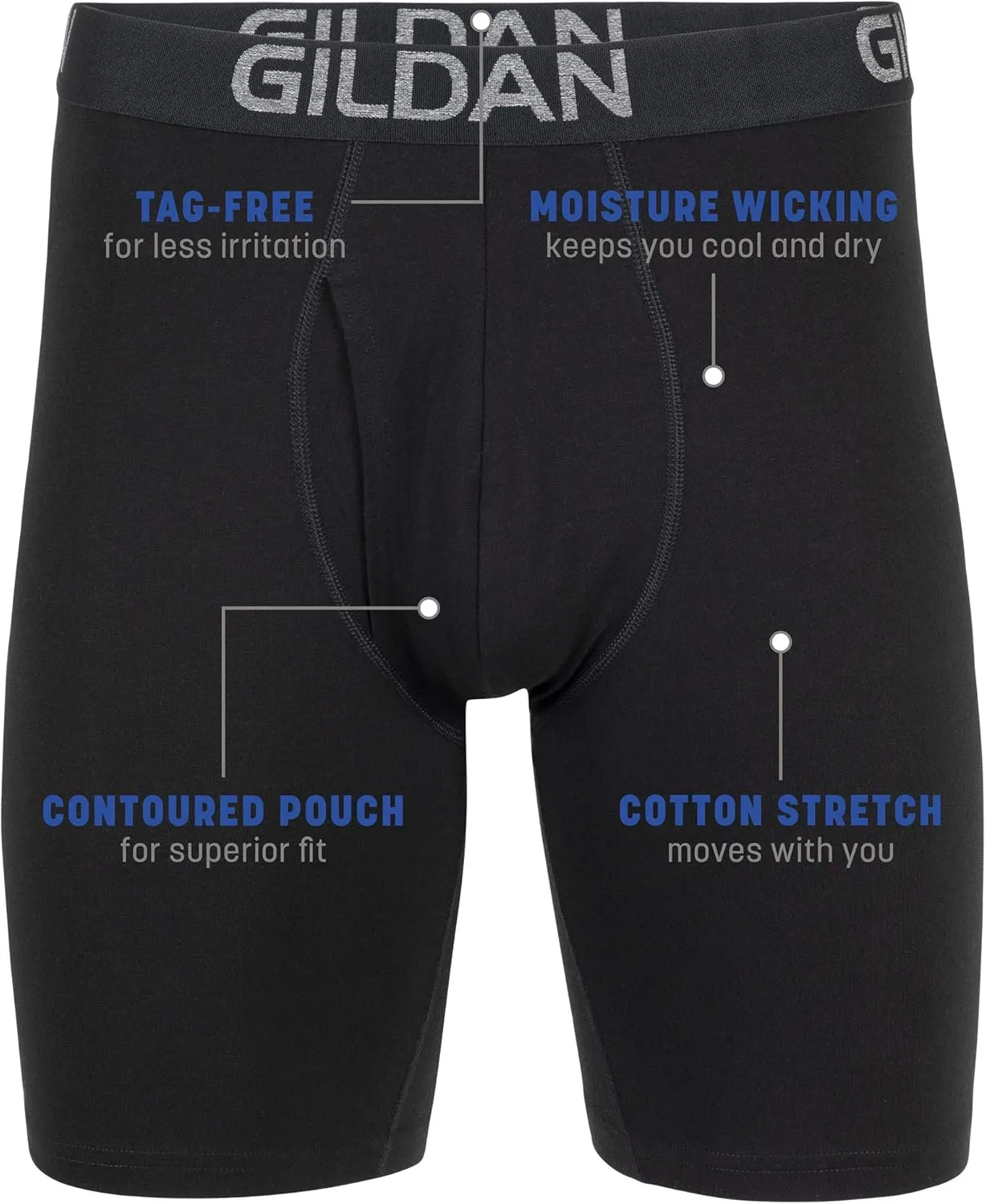 Gildan Men's Underwear Cotton Stretch Boxer Briefs, Multipack