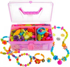 GILI Pop Beads - Jewelry Making Kit for 3 4 5 6 7 8 Year Old Little Girls - Arts and Crafts Toys for Kids Age 4yr-8yr - Necklace Bracelet Creativity Snap Set Top Best Christmas Birthday Gifts (500pcs)