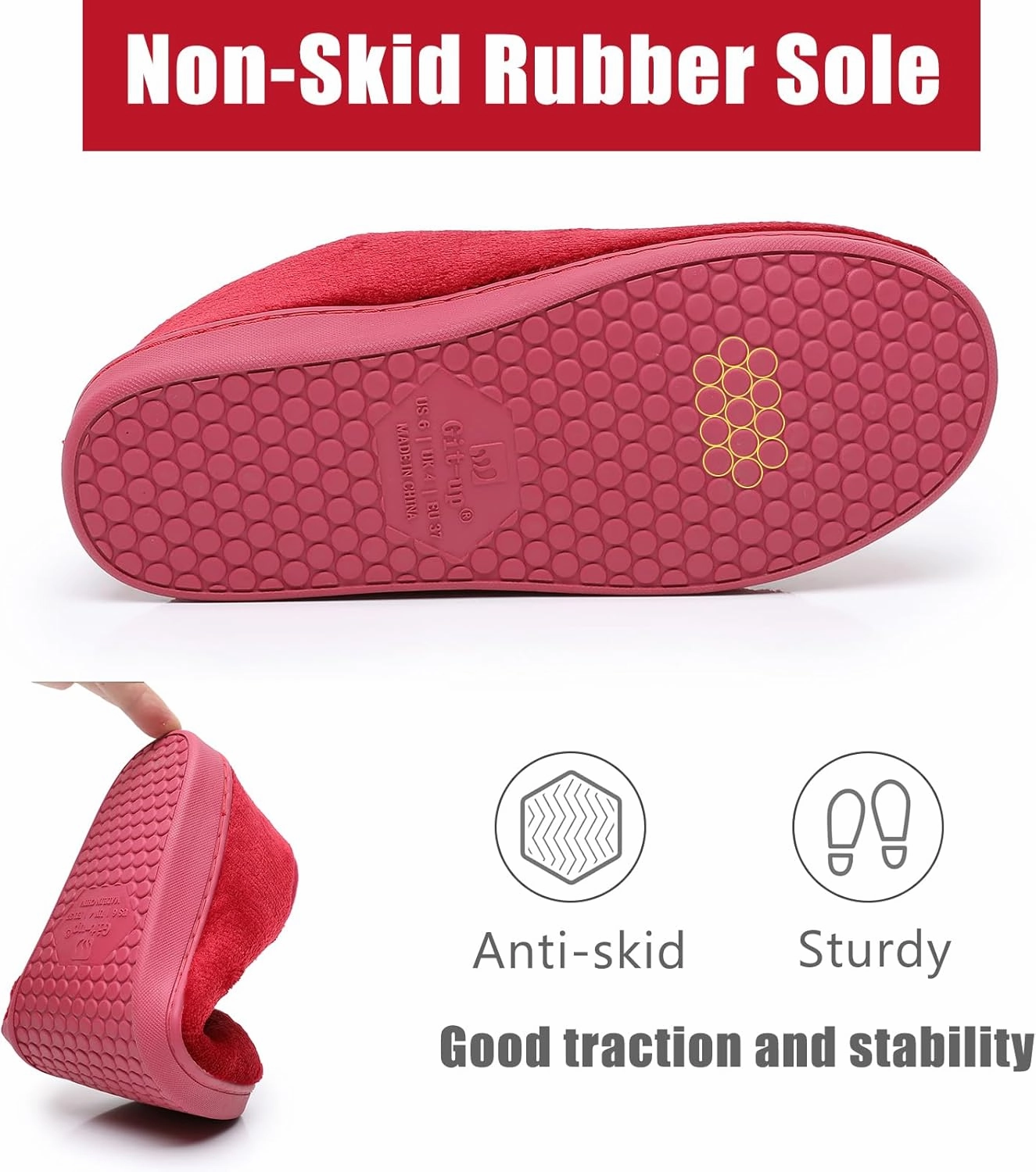 Git-up Women Soft wide Slippers Memory Foam Closed Toed Diabetic Arthritis Edema House Slippers