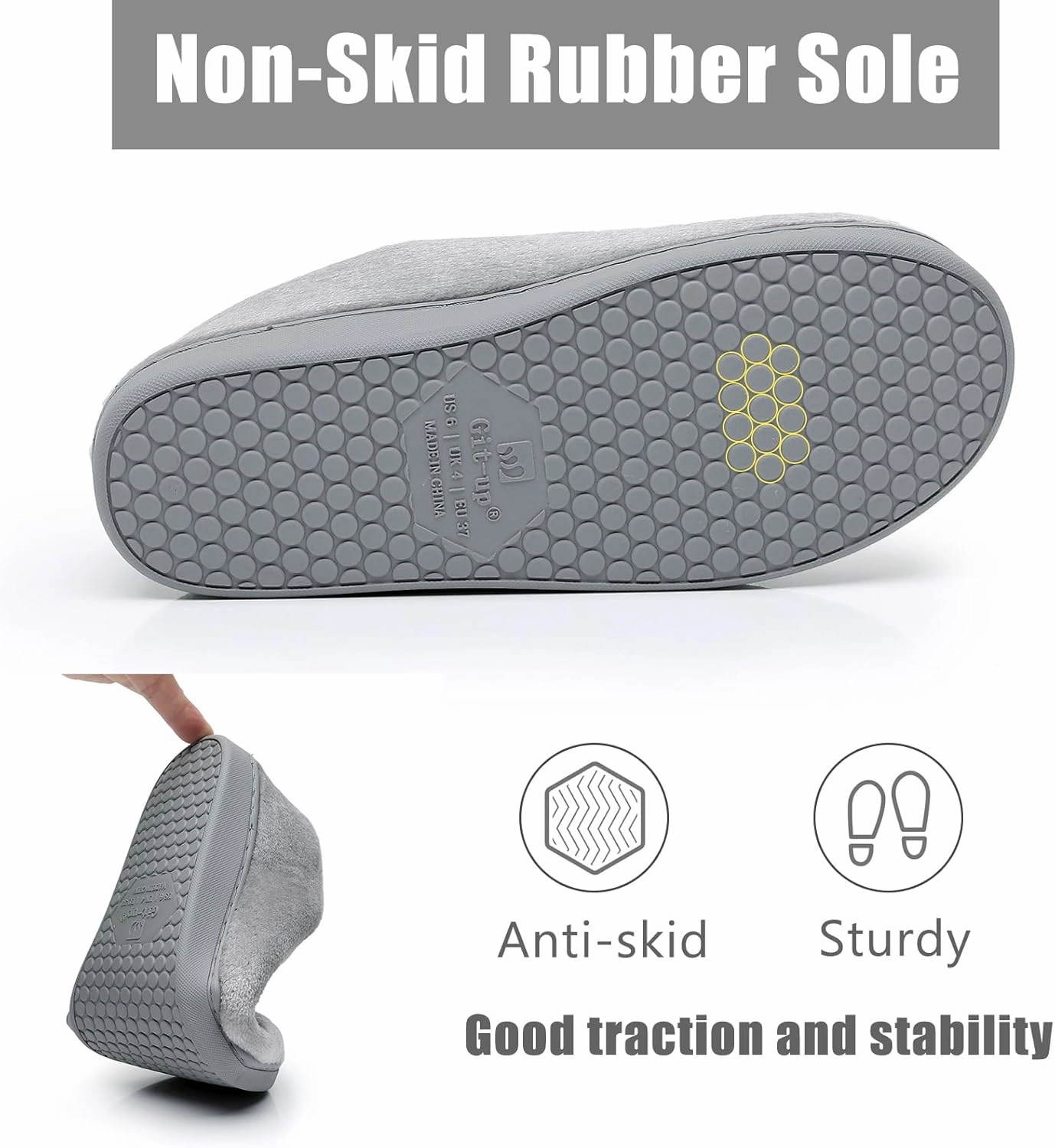 Git-up Women Soft wide Slippers Memory Foam Closed Toed Diabetic Arthritis Edema House Slippers