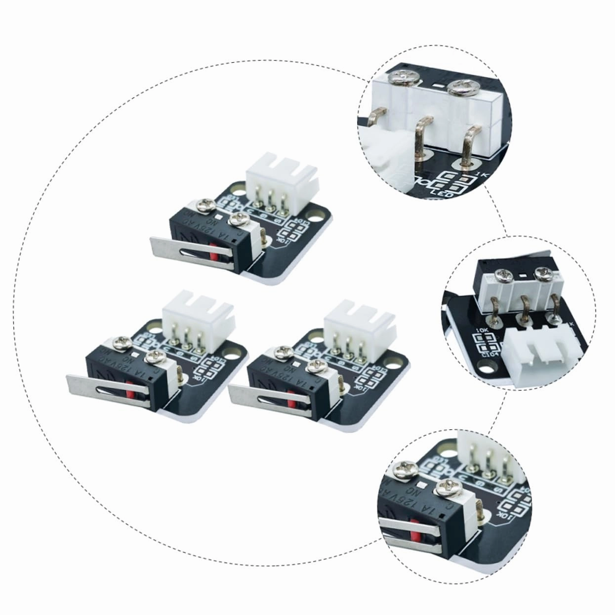 GLEAVI 6 Pcs Limit Switch The Switch 3D Printer Driver Mechanic Accessories Mechanical End Stops Wind Turbine Electric Motor Car Limited X y z Axis Printer Machine Supplies Black Plastic