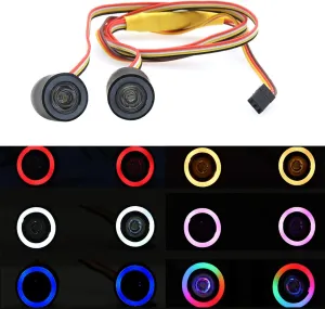 GLOBACT OGRC RC LED Light Kit Headlights Angel Eyes with 12 Modes for Traxxas TRX-4 Axial SCX10 RC4WD 1/10 RC Rock Crawler Car Accessories