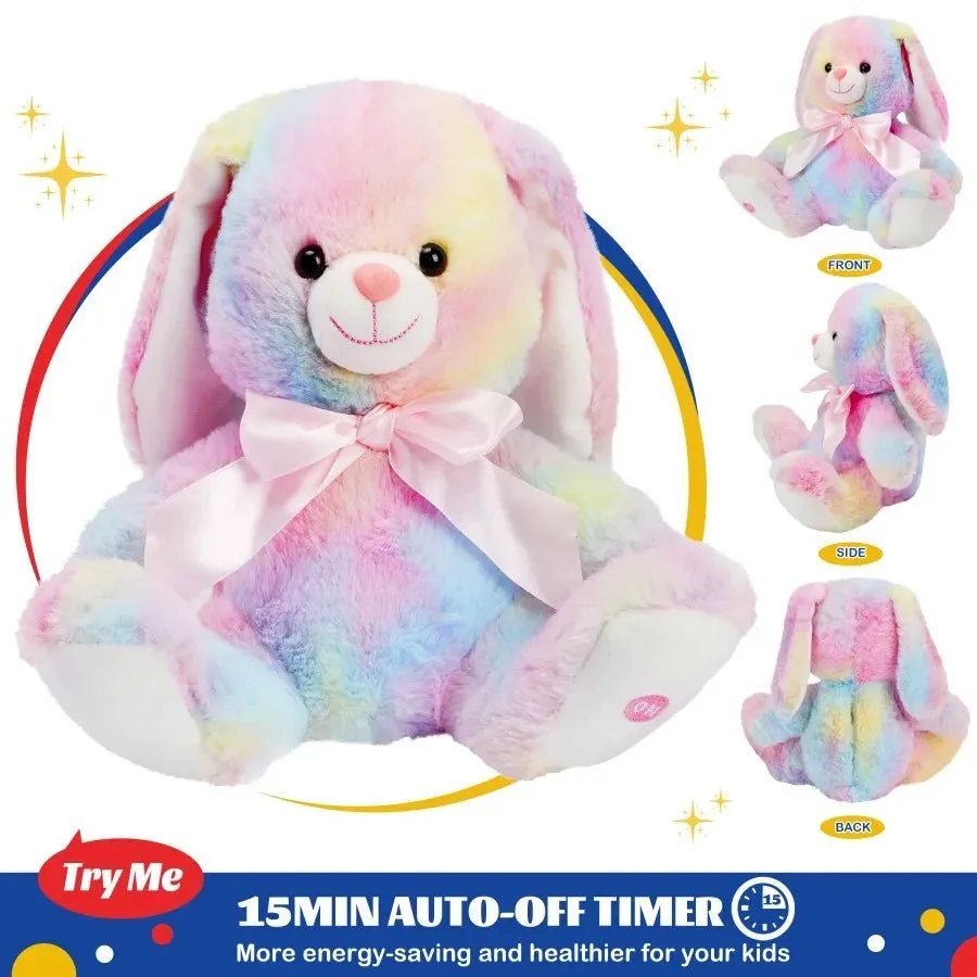 Glowing Rainbow Bunny Plush Toy