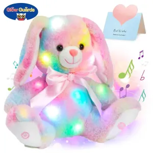 Glowing Rainbow Bunny Plush Toy