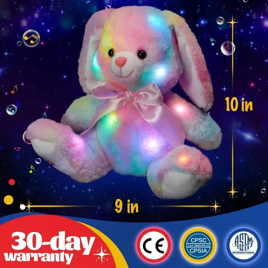 Glowing Rainbow Bunny Plush Toy