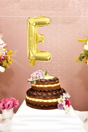 Golden Alphapet Foil Balloons for Party- Letter " E " (16 Inches)