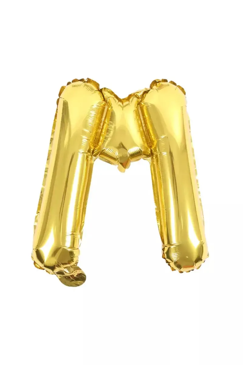 Golden Alphapet Foil Balloons for Party- Letter " M " (16 Inches)