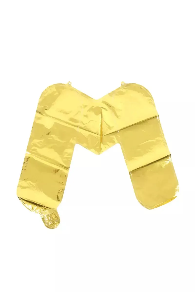 Golden Alphapet Foil Balloons for Party- Letter " M " (16 Inches)