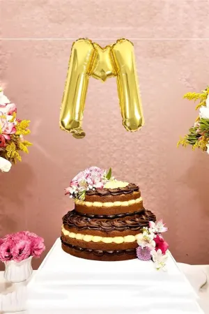 Golden Alphapet Foil Balloons for Party- Letter " M " (16 Inches)