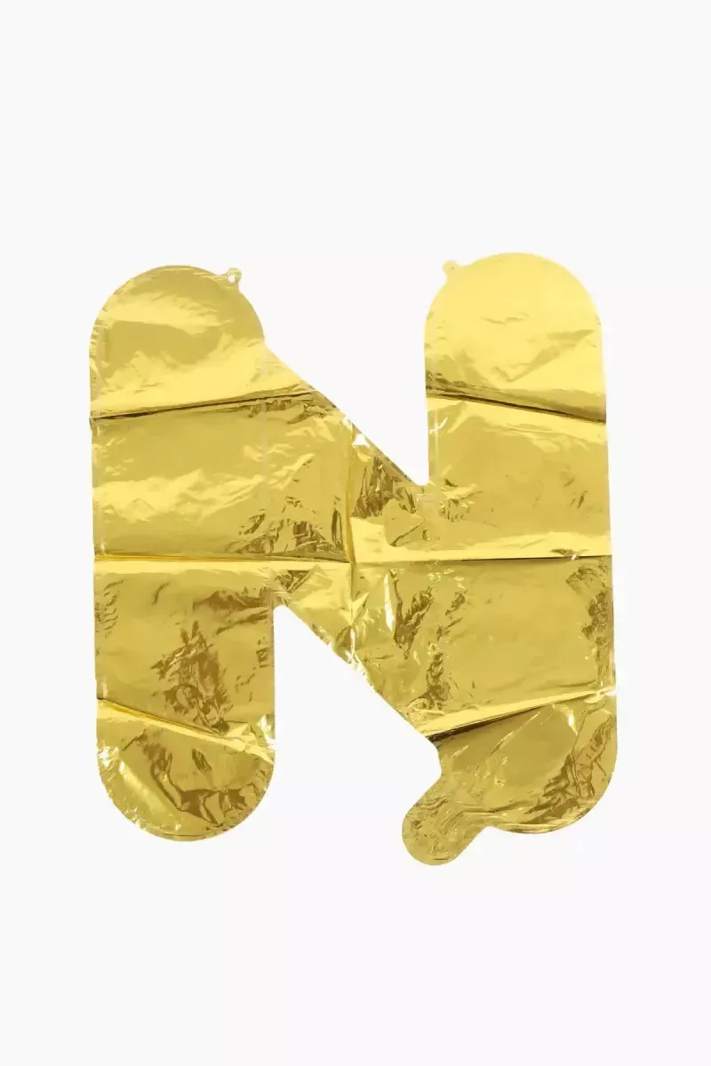 Golden Alphapet Foil Balloons for Party- Letter " N " (16 Inches)