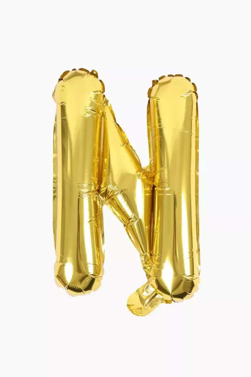Golden Alphapet Foil Balloons for Party- Letter " N " (16 Inches)