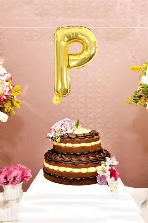 Golden Alphapet Foil Balloons for Party- Letter " P " (16 Inches)
