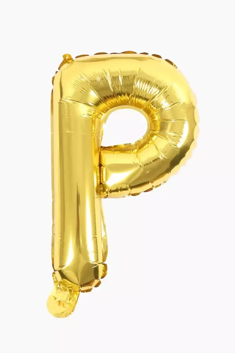 Golden Alphapet Foil Balloons for Party- Letter " P " (16 Inches)
