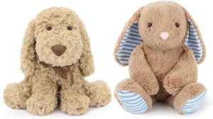 Goldendoodle Stuffed Dog and Stuffed Bunny Plush Toys