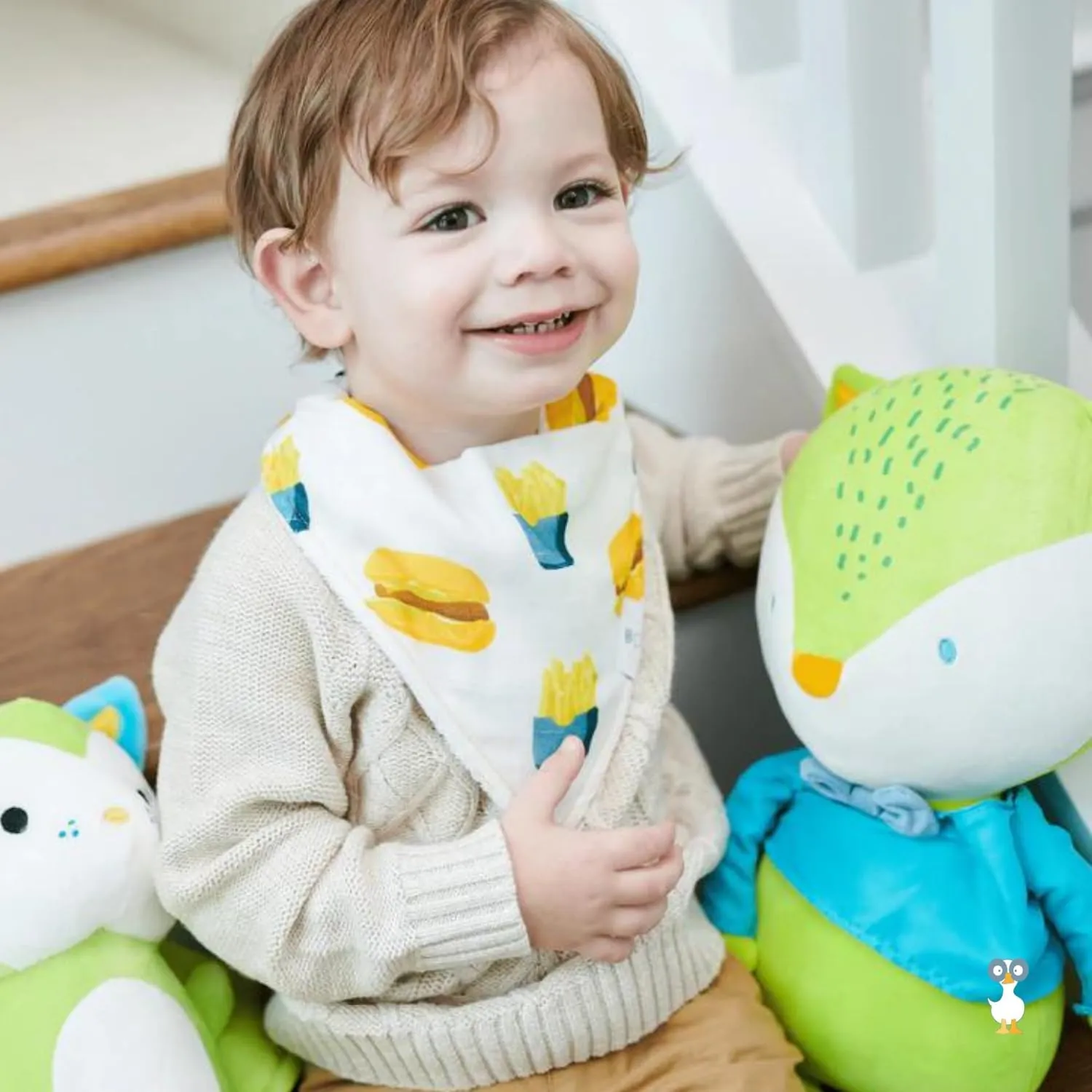GooseWaddle Luxury Soft Tripp Baby Plush Doll, Ultra Comfort Soothing Material for Infant and Toddlers, Slim Legs and Easy Grab Ears for Safe Play, Machine Washable 100% Polyester (Fox)