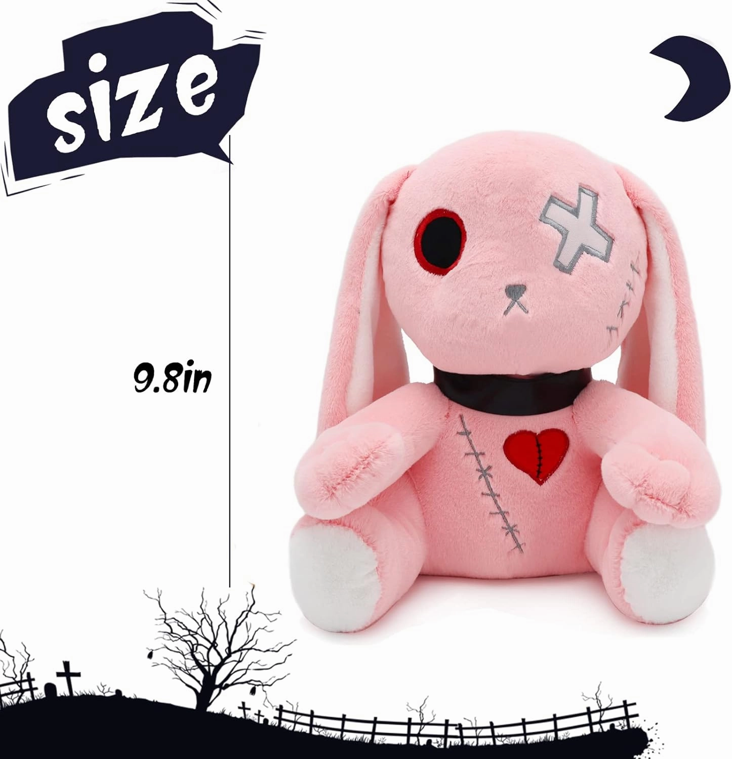 Goth Bunny Plush Rabbit Horror Plushies Easter Creepy Spooky Bunny Crazy Rabbit Plushie Toy