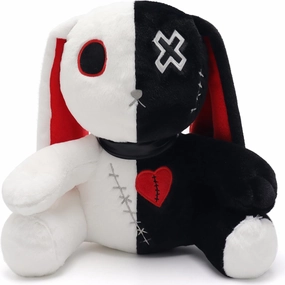 Goth Bunny Plush Rabbit Stuffed Animal Horror Plushies Easter Stuffed Animal Creepy Spooky Bunny Crazy Rabbit Plushie Toy