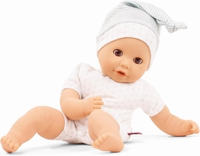 Gotz 2416070 Cosy Aquini to Dress - 13" Tall Bathing Doll Without Hair and Brown Sleeping Eyes.