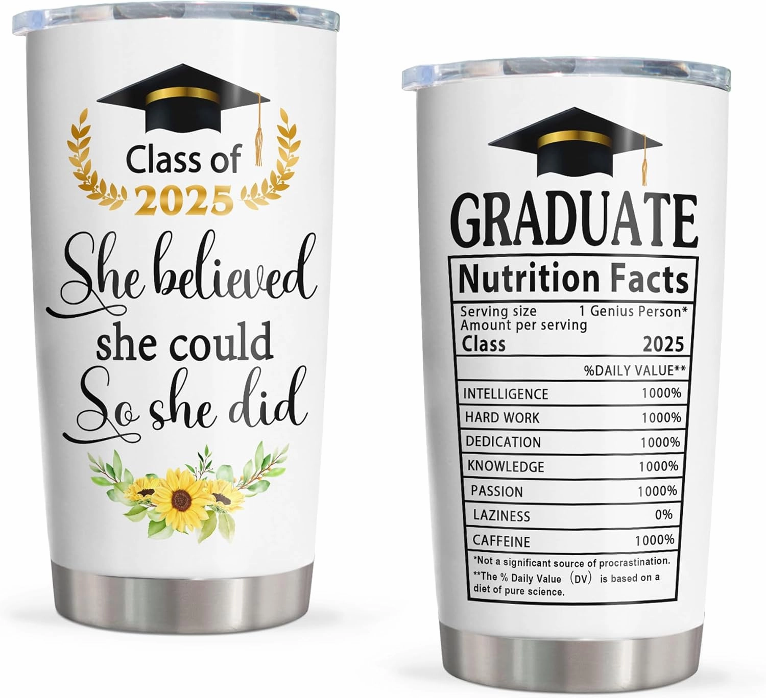 Graduation Gifts Tumbler 20oz, 2025 Graduation Gifts Mug, College/High School/Middle School Grad Gift for Graduates Women/Female 2025, Graduate Present Cup