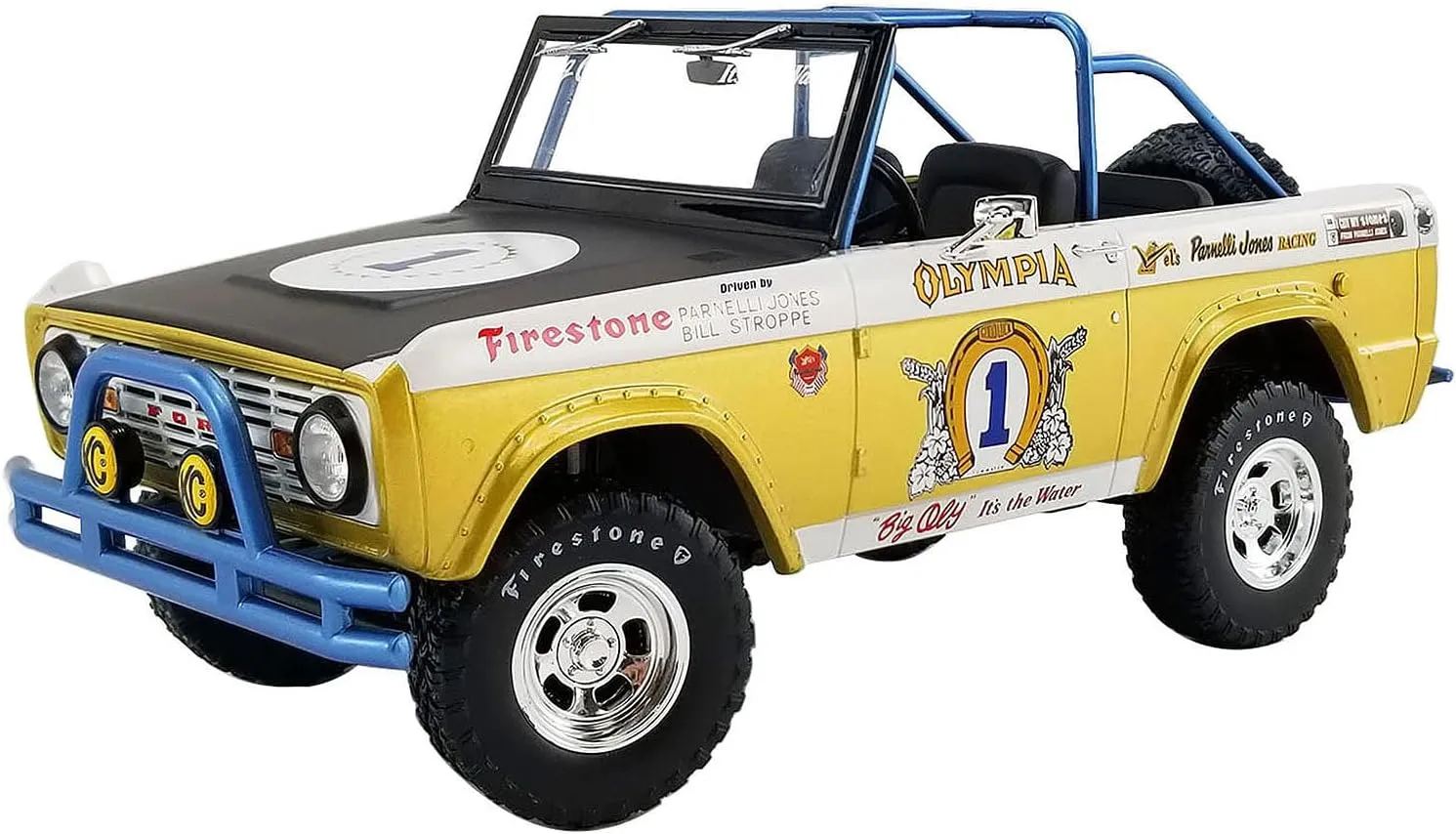 Greenlight Collectible 1970 Baja Bronco #1 Big OLY Tribute Edition Vel's Parnelli Jones Racing Limited Edition to 702 pcs 1/18 Diecast Model Car for Acme 51405