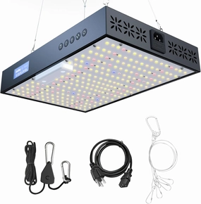 Grow Light for Indoor Plants - Full Spectrum, 24H Timer, 3 Modes, Dimmable 10-100%, Daisy Chain for 2x2/3x3 Grow Tents (Seed Starting, Veg, Bloom)