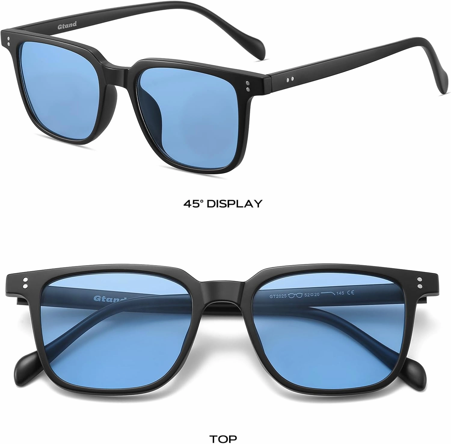 Gtand Unisex Vintage Retro Square Style Tinted Sunglasses For Men Women Fashion Rectangle Sun Glasses 52mm