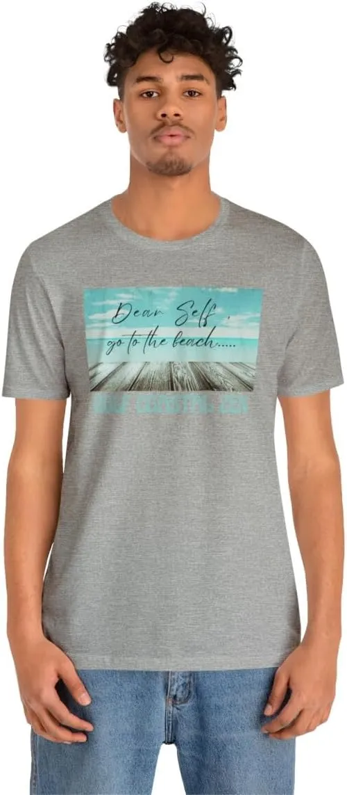 Gulf Coastal Zen Forgotten Coast Dear Self Beach Dock Ocean Beach Adult Short Sleeve T- Shirt