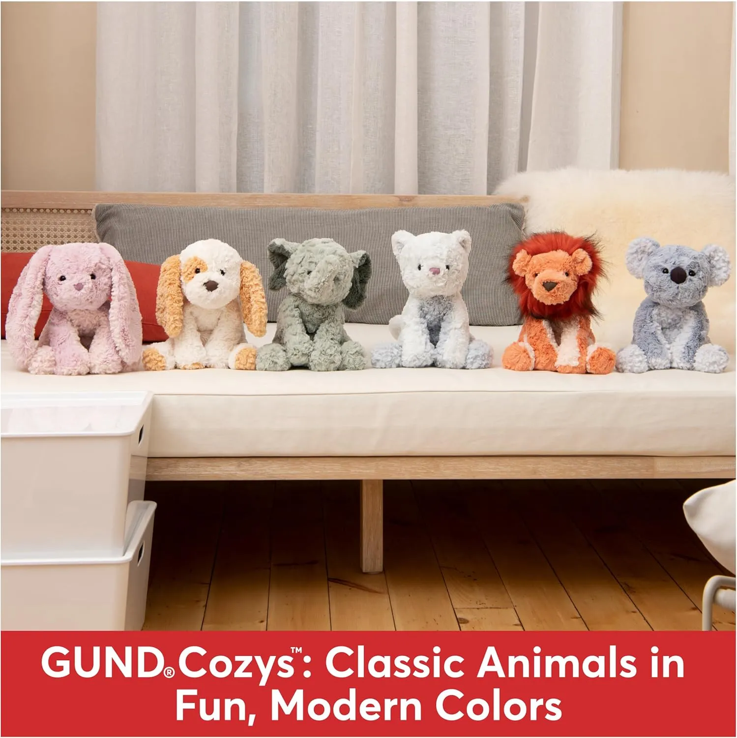 GUND Cozys Collection Bunny Stuffed Animal, Spring Decor, Plush Bunny for Ages 1 and Up, Pink, 10"