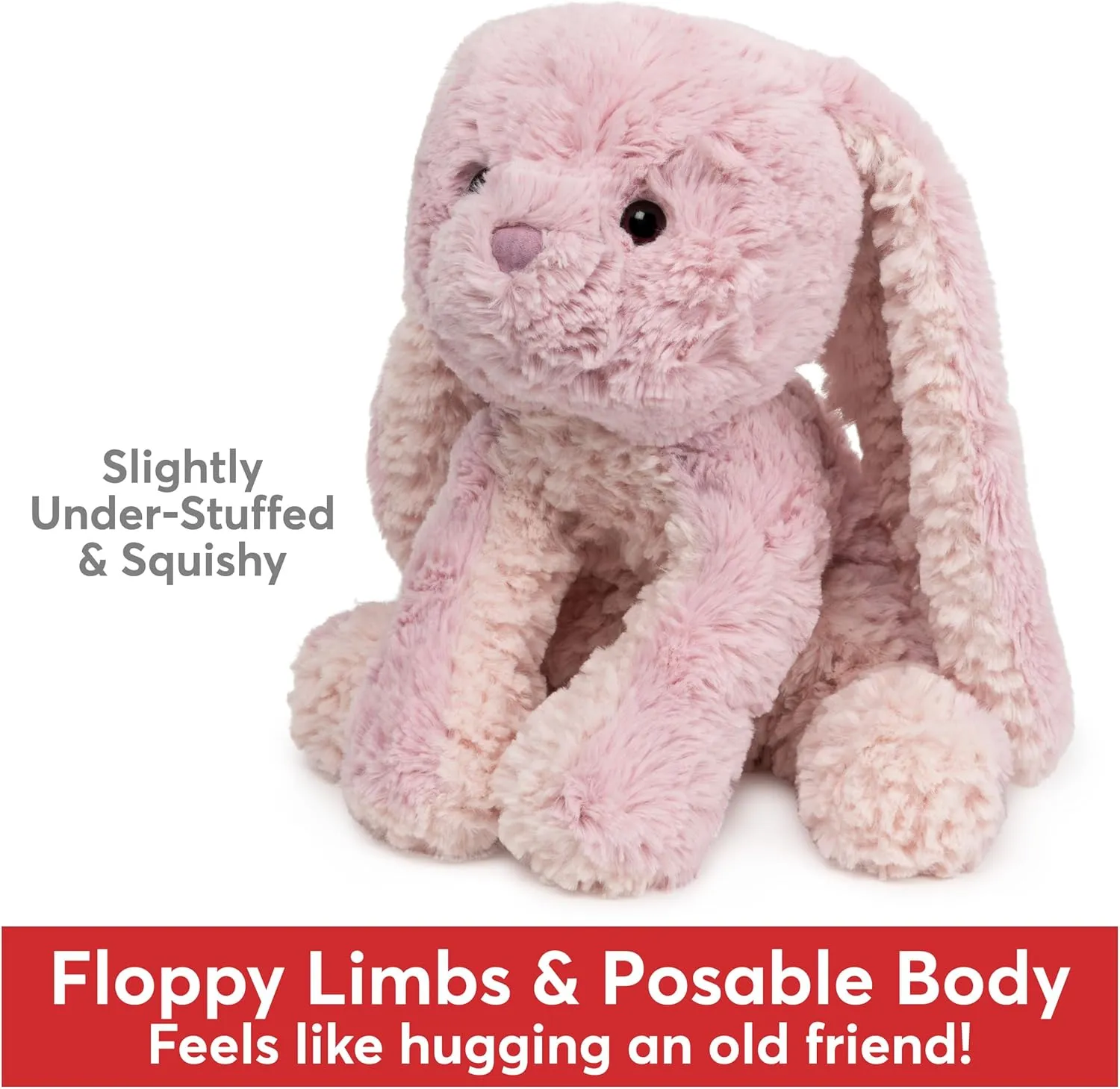 GUND Cozys Collection Bunny Stuffed Animal, Spring Decor, Plush Bunny for Ages 1 and Up, Pink, 10"