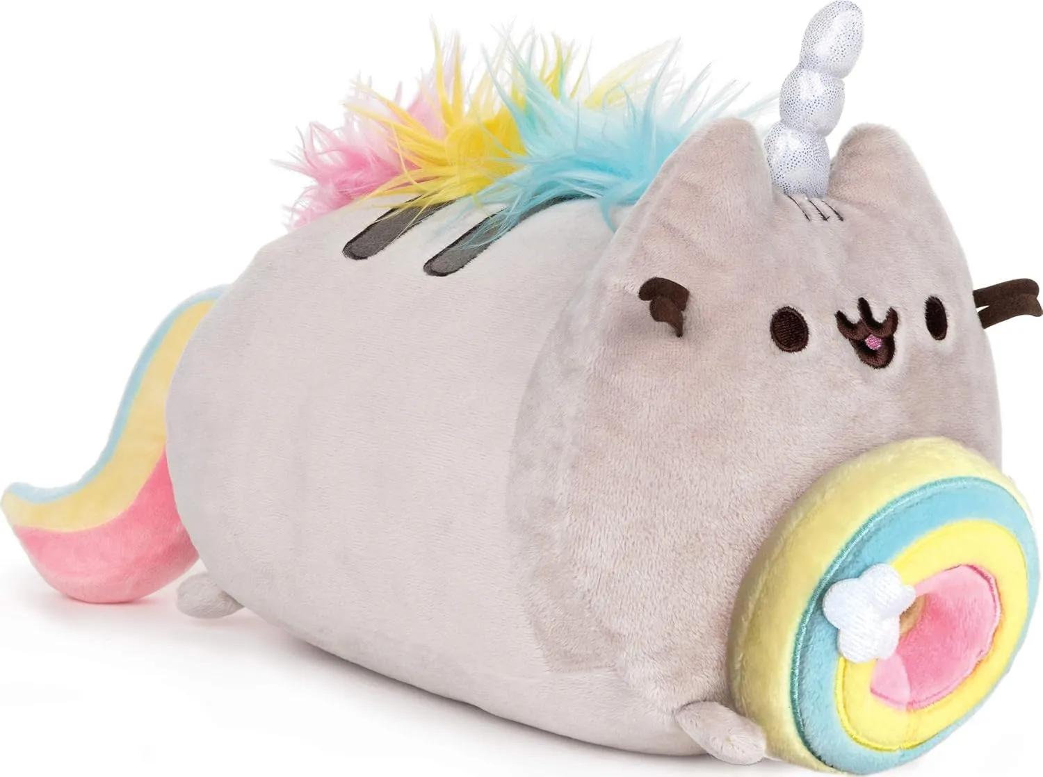 GUND Pusheenicorn Donut Log Rainbow Plush Stuffed Animal Cat, 9.5"