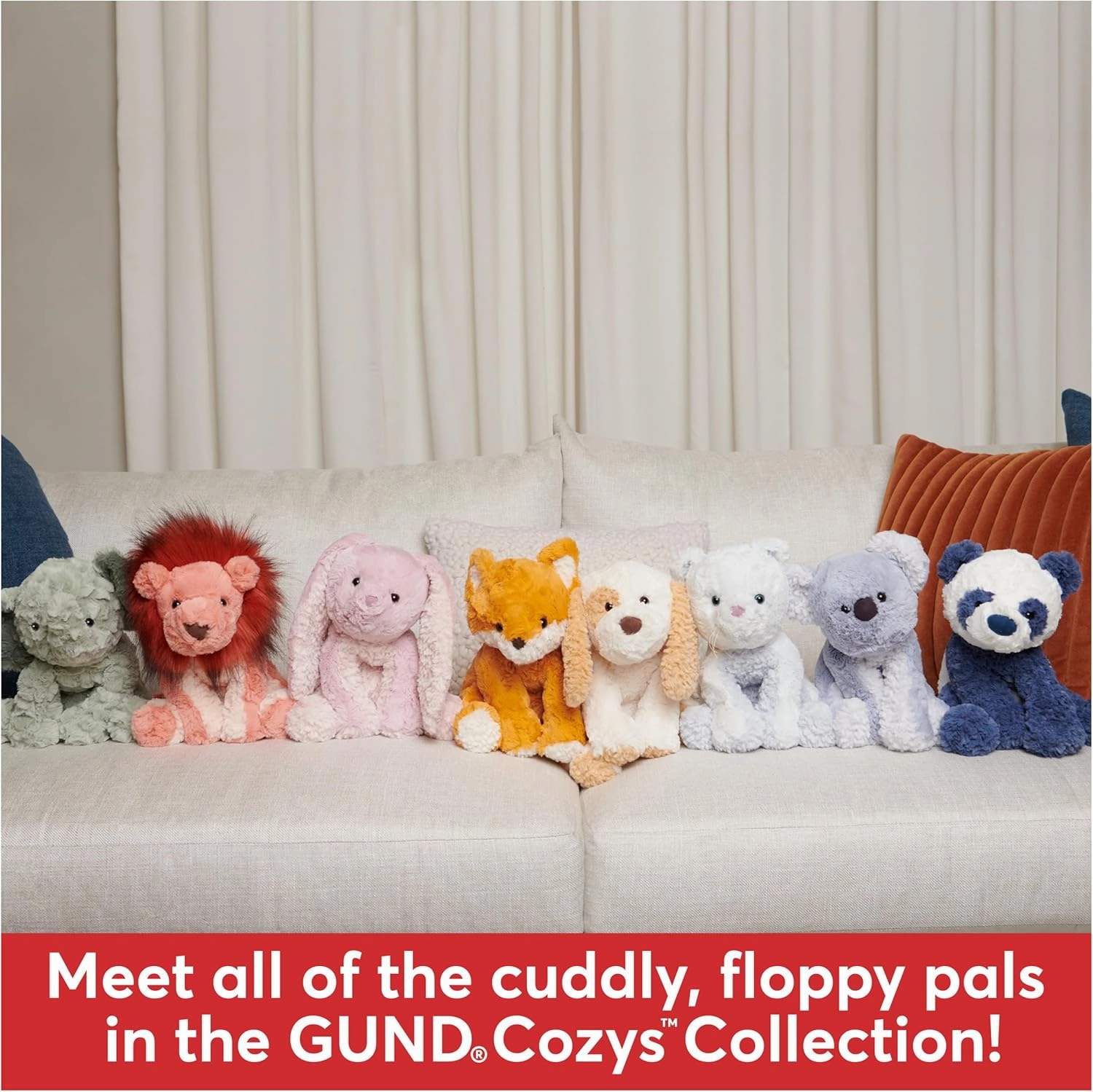 GUND Cozys Collection Kitty Cat Plush Soft Stuffed Animal for Ages 1 and Up, Blue, 10"