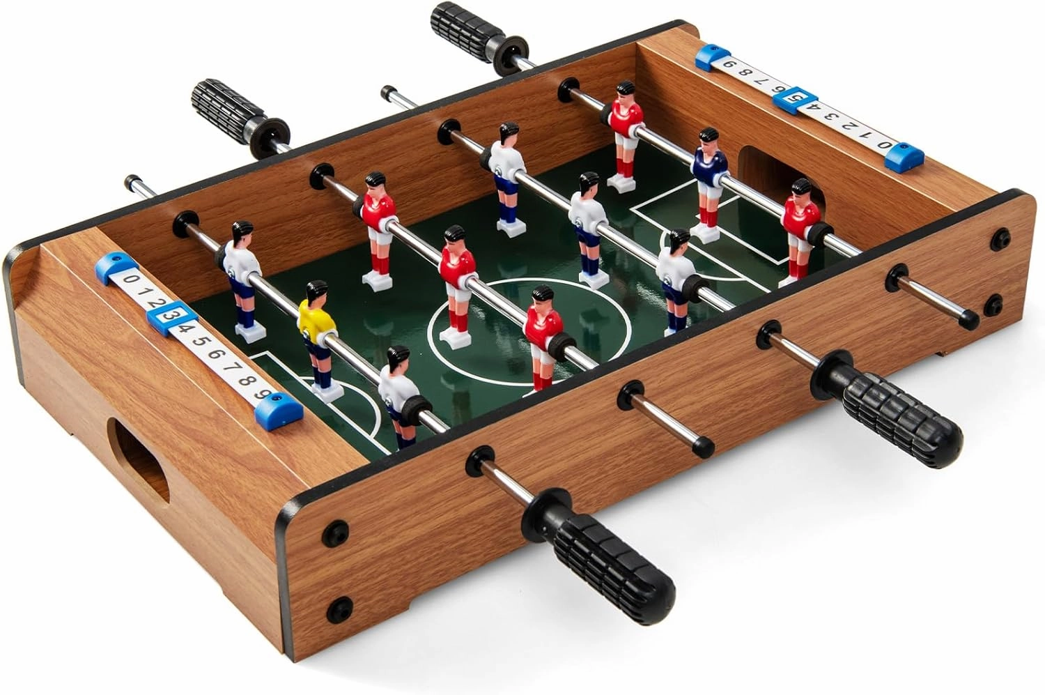 GYMAX Foosball Table, 20” Tabletop Mini Soccer Game with 2 Footballs & Score Keeper, Portable Arcade Game Table Set for Kids Adult Family Night, Game Room, Party