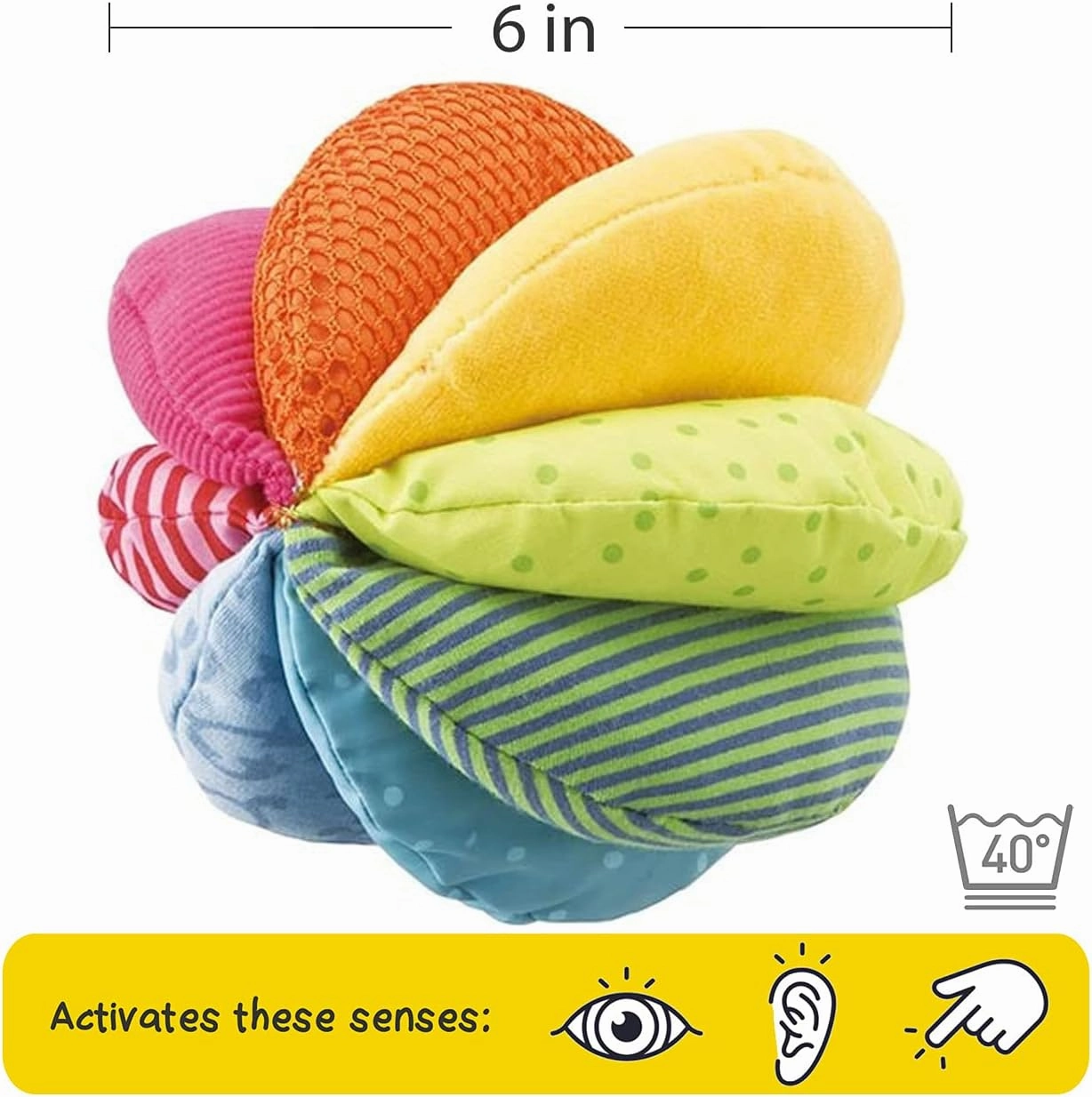 HABA Baby Balls - Machine Washable Baby Sensory Toys - Ideal Baby Toy for Teething, Tummy Time Toys for Ages 6 Months & up