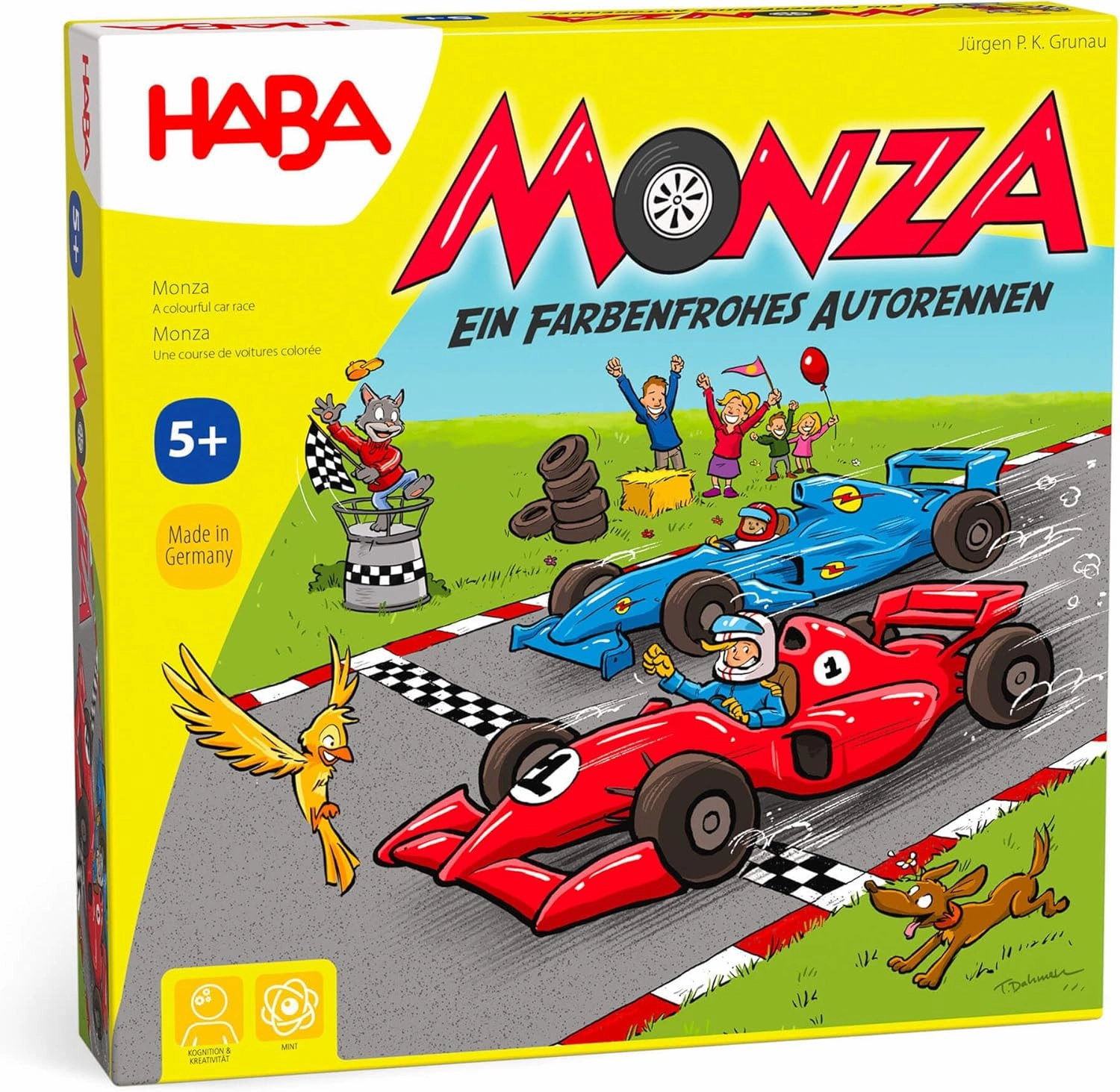 HABA Monza - Car Racing Games & Beginner's Board Game, Engaging Family Games for Kids and Adults Ages 5  (Made in Germany)
