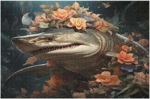 Hammerhead Shark, Colorful Fish on Coral Reef 1000 Piece Jigsaw Puzzle for Adults, Home Decor Birthday Party Gift Family Game Toy as Wall Art Decor Poster