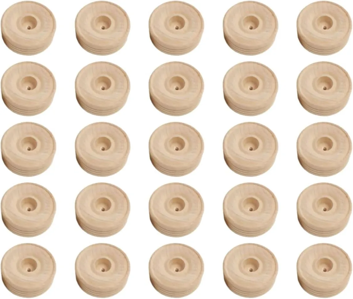 Hand-made Crafts Wooden Wheels 32pcs Set for Boys and Girls' Creative Play and Decor Random Style