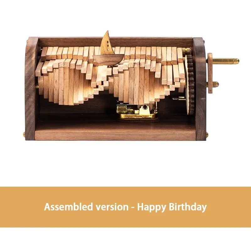 Handcrafted Waives Inspired Wooden Music Box – Chasing the Waves' Melody, Gift-Ready with Elegant Packaging – A Perfect Modern Festival Gift