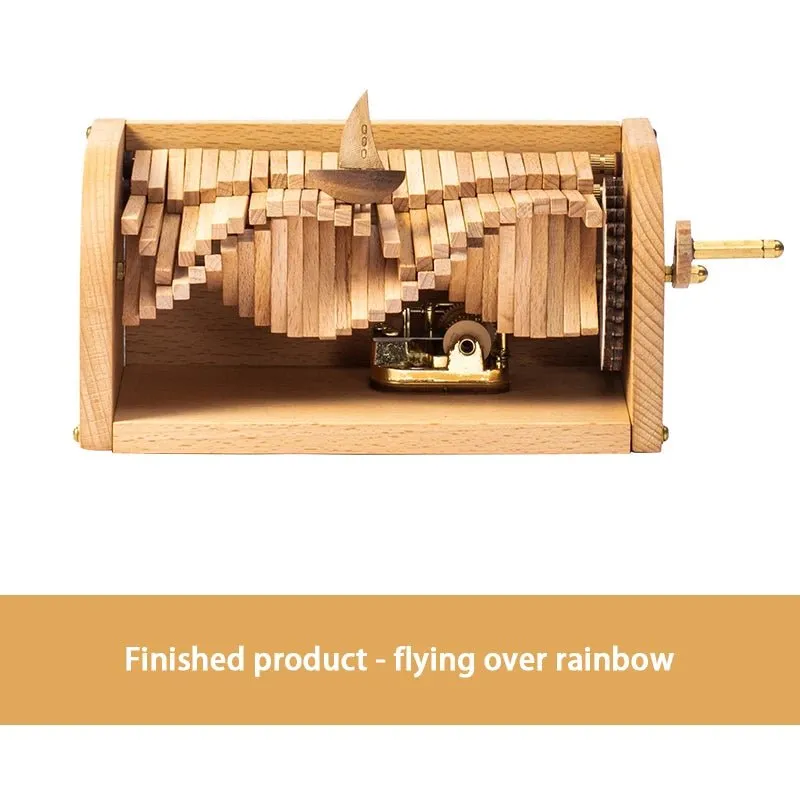 Handcrafted Waives Inspired Wooden Music Box – Chasing the Waves' Melody, Gift-Ready with Elegant Packaging – A Perfect Modern Festival Gift