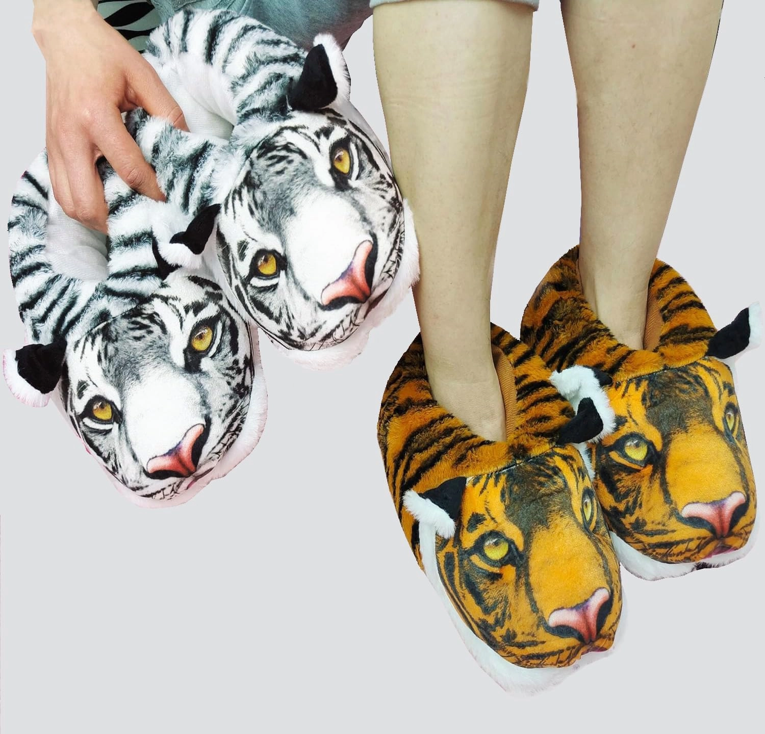 HANDKEI Women's cute shoes, rabbit cotton shoes, animal slippers, plush winter warm house shoes, cotton slippers, 9-13, TX-031306