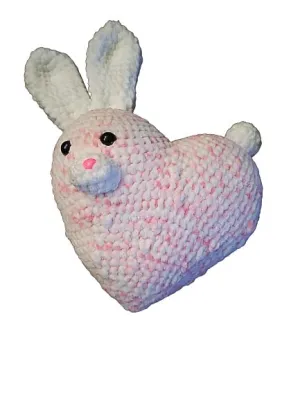 Handmade Crocheted Bunny Heart, Stuffy/Plushie