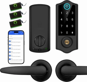 Harfo Smart Fingerprint Door Lock, Keyless Entry Deadbolt, Full App Control Biometric Lock, Electronic Digital Touchscreen Keypad, Auto Lock, Easy Install, Black